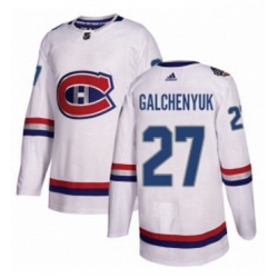 Mens Adidas Montreal Canadiens 27 Alex Galchenyuk Authentic White 2017 100 Classic NHL Jersey 