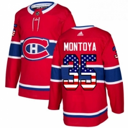 Mens Adidas Montreal Canadiens 35 Al Montoya Authentic Red USA Flag Fashion NHL Jersey 