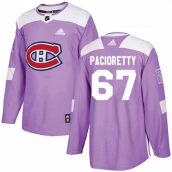 Mens Adidas Montreal Canadiens 67 Max Pacioretty Authentic Purple Fights Cancer Practice NHL Jersey 