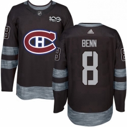 Mens Adidas Montreal Canadiens 8 Jordie Benn Premier Black 1917 2017 100th Anniversary NHL Jersey 