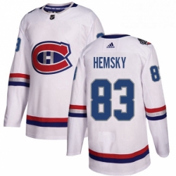 Mens Adidas Montreal Canadiens 83 Ales Hemsky Authentic White 2017 100 Classic NHL Jersey 