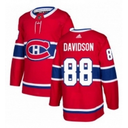 Mens Adidas Montreal Canadiens 88 Brandon Davidson Authentic Red Home NHL Jersey 