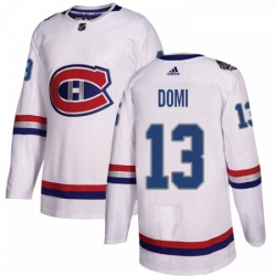 Youth Adidas Montreal Canadiens 13 Max Domi Authentic White 2017 100 Classic NHL Jersey 