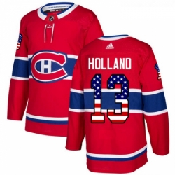 Youth Adidas Montreal Canadiens 13 Peter Holland Authentic Red USA Flag Fashion NHL Jersey 