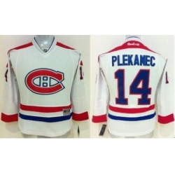 Youth Montreal Canadiens #14 Tomas Plekanec White Stitched NHL Jersey