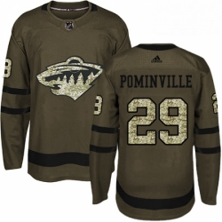 Adidas Minnesota Wild 29 Jason Pominville Green Salute to Service Stitched NHL Jersey 