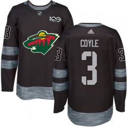 Wild #3 Charlie Coyle Black 1917 2017 100th Anniversary Stitched NHL Jersey