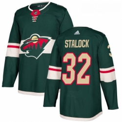 Youth Adidas Minnesota Wild 32 Alex Stalock Authentic Green Home NHL Jersey 