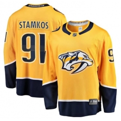 Men Nashville Predators 91 Steven Stamkos Gold Breakaway Home Stitched Jersey