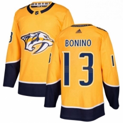 Mens Adidas Nashville Predators 13 Nick Bonino Premier Gold Home NHL Jersey 