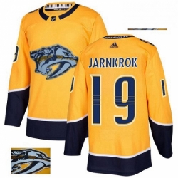 Mens Adidas Nashville Predators 19 Calle Jarnkrok Authentic Gold Fashion Gold NHL Jersey 