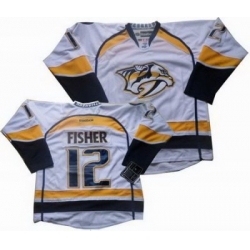 Nashville Predators #12 Mike Fisher WHITE Jersey