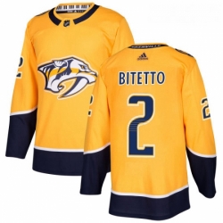 Youth Adidas Nashville Predators 2 Anthony Bitetto Authentic Gold Home NHL Jersey 