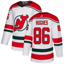 Devils #86 Jack Hughes White Alternate Authentic Stitched Hockey Jersey