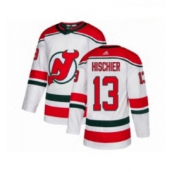 Youth Adidas New Jersey Devils 13 Nico Hischier Authentic White Alternate NHL Jersey 