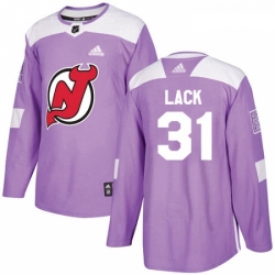 Youth Adidas New Jersey Devils 31 Eddie Lack Authentic Purple Fights Cancer Practice NHL Jersey 