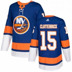 Mens Adidas New York Islanders 15 Cal Clutterbuck Authentic Royal Blue Home NHL Jersey 