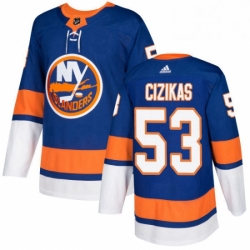 Mens Adidas New York Islanders 53 Casey Cizikas Premier Royal Blue Home NHL Jersey 