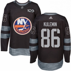 Mens Adidas New York Islanders 86 Nikolay Kulemin Authentic Black 1917 2017 100th Anniversary NHL Jersey 