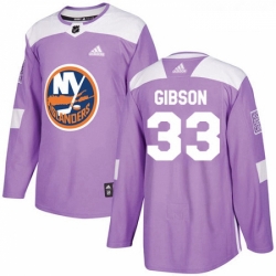 Youth Adidas New York Islanders 33 Christopher Gibson Authentic Purple Fights Cancer Practice NHL Jersey 