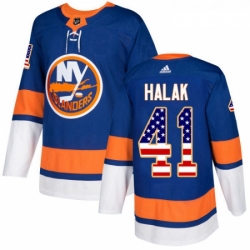 Youth Adidas New York Islanders 41 Jaroslav Halak Authentic Royal Blue USA Flag Fashion NHL Jersey 