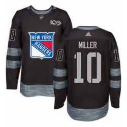 Mens Adidas New York Rangers 10 JT Miller Premier Black 1917 2017 100th Anniversary NHL Jersey 