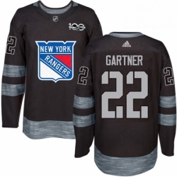 Mens Adidas New York Rangers 22 Mike Gartner Premier Black 1917 2017 100th Anniversary NHL Jersey 