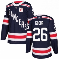 Mens Adidas New York Rangers 26 Joe Kocur Authentic Navy Blue 2018 Winter Classic NHL Jersey 