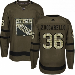 Mens Adidas New York Rangers 36 Mats Zuccarello Premier Green Salute to Service NHL Jersey 