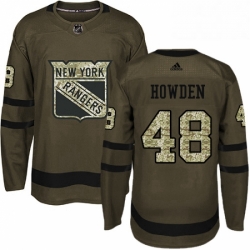 Mens Adidas New York Rangers 48 Brett Howden Authentic Green Salute to Service NHL Jersey 