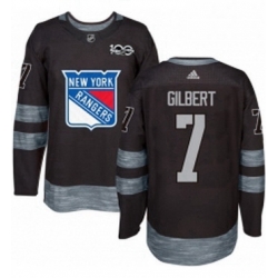 Mens Adidas New York Rangers 7 Rod Gilbert Authentic Black 1917 2017 100th Anniversary NHL Jersey 