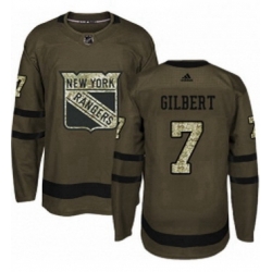 Mens Adidas New York Rangers 7 Rod Gilbert Authentic Green Salute to Service NHL Jersey 