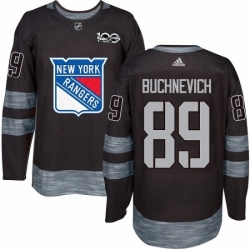 Mens Adidas New York Rangers 89 Pavel Buchnevich Authentic Black 1917 2017 100th Anniversary NHL Jersey 