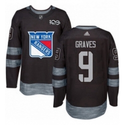 Mens Adidas New York Rangers 9 Adam Graves Authentic Black 1917 2017 100th Anniversary NHL Jersey 