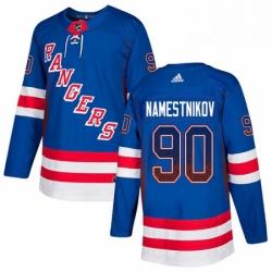 Mens Adidas New York Rangers 90 Vladislav Namestnikov Authentic Royal Blue Drift Fashion NHL Jerse