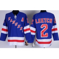 New York Rangers 2 Brian Leetch Blue NHL Jerseys