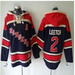 New York Rangers #2 Brian Leetch Navy Blue Sawyer Hooded Sweatshirt Stitched NHL jersey