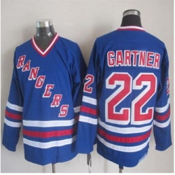 New York Rangers #22 Mike Gartner Blue CCM Heroes of Hockey Alumni Stitched NHL Jersey