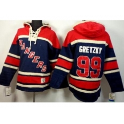 New York Rangers 99 Wayne Gretzky Navy Blue Stitched NHL Sawyer Hooded Sweatshirt