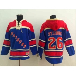 nhl jerseys new york rangers #26 st.louis blue[pullover hooded sweatshirt]