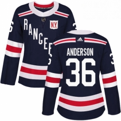 Womens Adidas New York Rangers 36 Glenn Anderson Authentic Navy Blue 2018 Winter Classic NHL Jersey 