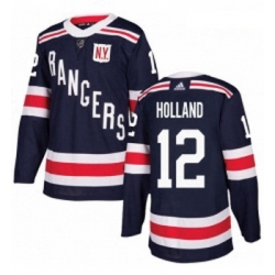 Youth Adidas New York Rangers 12 Peter Holland Authentic Navy Blue 2018 Winter Classic NHL Jersey 