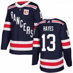 Youth Adidas New York Rangers 13 Kevin Hayes Authentic Navy Blue 2018 Winter Classic NHL Jersey 