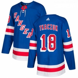 Youth Adidas New York Rangers 18 Walt Tkaczuk Premier Royal Blue Home NHL Jersey 