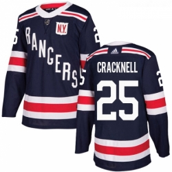 Youth Adidas New York Rangers 25 Adam Cracknell Authentic Navy Blue 2018 Winter Classic NHL Jersey 