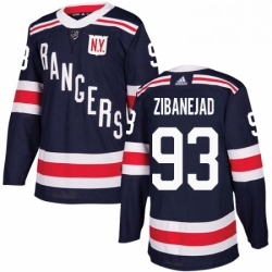 Youth Adidas New York Rangers 93 Mika Zibanejad Authentic Navy Blue 2018 Winter Classic NHL Jersey 