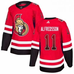 Mens Adidas Ottawa Senators 11 Daniel Alfredsson Authentic Red Drift Fashion NHL Jersey 