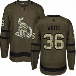 Mens Adidas Ottawa Senators 36 Colin White Green Salute to Service Stitched NHL Jersey 