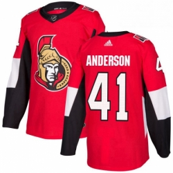 Mens Adidas Ottawa Senators 41 Craig Anderson Premier Red Home NHL Jersey 