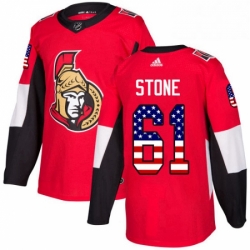 Mens Adidas Ottawa Senators 61 Mark Stone Authentic Red USA Flag Fashion NHL Jersey 